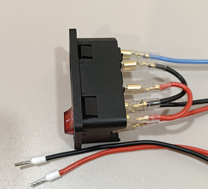 Rocker Switch AC-01B with Pre-Wired Cables and Built-In 10A Fuse